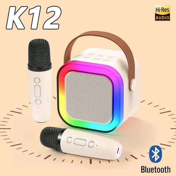 Mini Caixa de Som Karaokê com Microfone