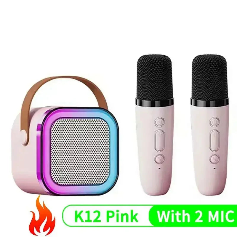 Mini Caixa de Som Karaokê com Microfone