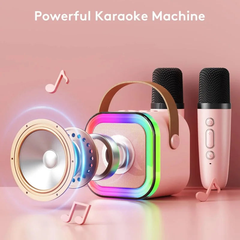 Mini Caixa de Som Karaokê com Microfone