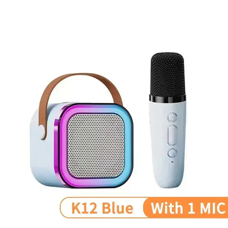 Mini Caixa de Som Karaokê com Microfone