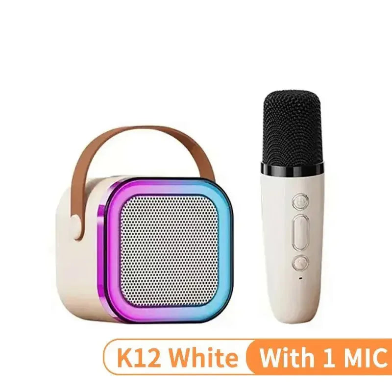 Mini Caixa de Som Karaokê com Microfone