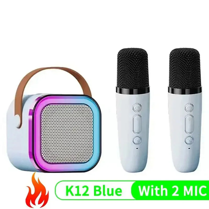 Mini Caixa de Som Karaokê com Microfone