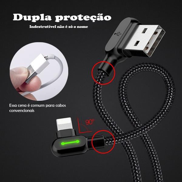 Carregador para iPhone - USB C - Micro-USB | Cabo Titã™ - Mega Store