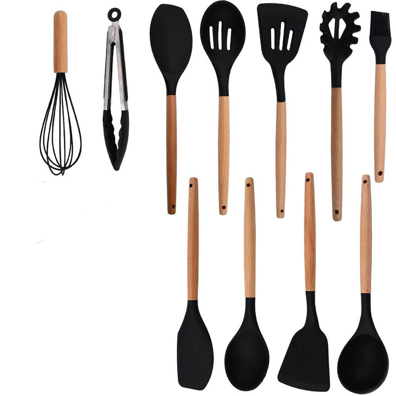 Kit Utensílios de Cozinha Silicone Completo (12 peças) - Mega Store