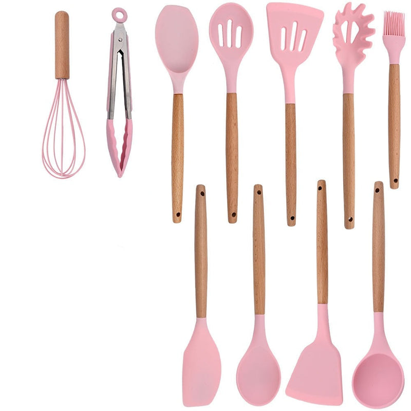 Kit Utensílios de Cozinha Silicone Completo (12 peças) - Mega Store