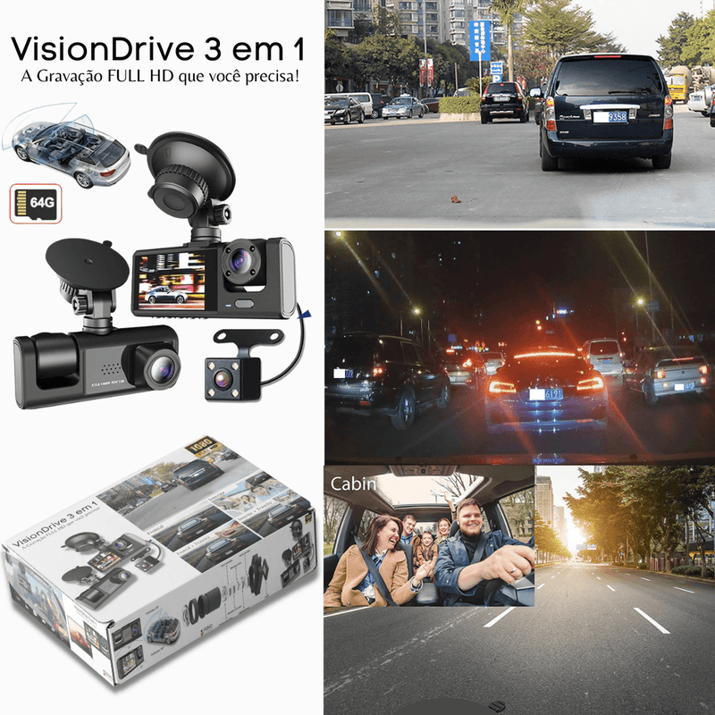 VisionDrive 3 em 1 - A Gravação FULL HD que Você Precisa - Mega Store