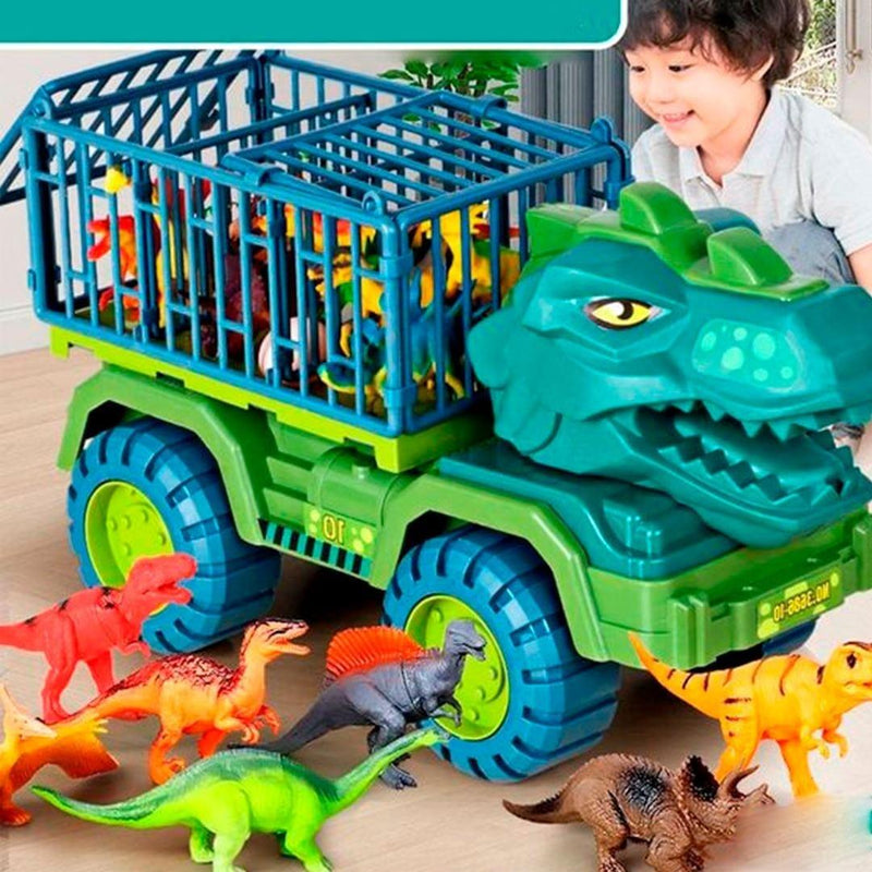 Carrinho Dinossauro Rex + Brinde (12 Dinossauros) - Mega Store