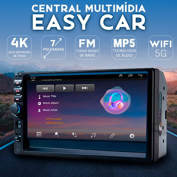 Central Multimídia Universal 7 Polegadas Wifi Gps Mp5 Bluetooth - EasyCar - Mega Store